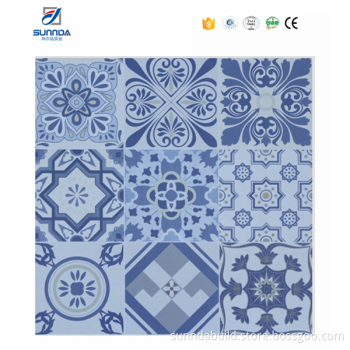 Sunnda blue flower bathroom backsplash mediterranean tiles